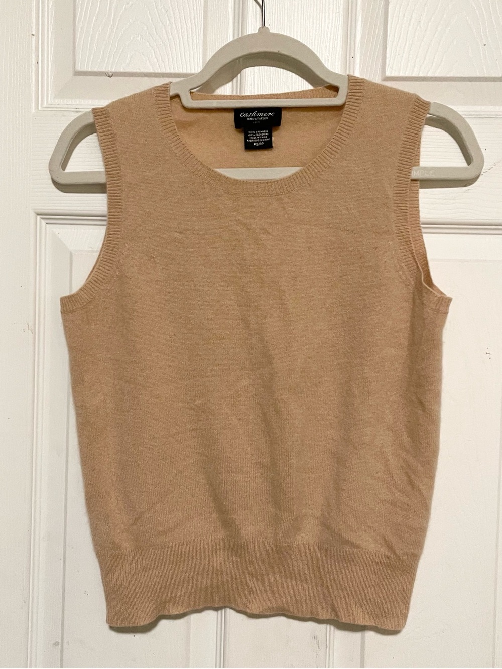 Lord & Taylor petite Cashmere Sleeveless Sweater Tank - Camel